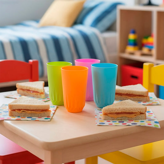 SET VASOS PLASTICO 4UNID COLORES PASTEL LH4920