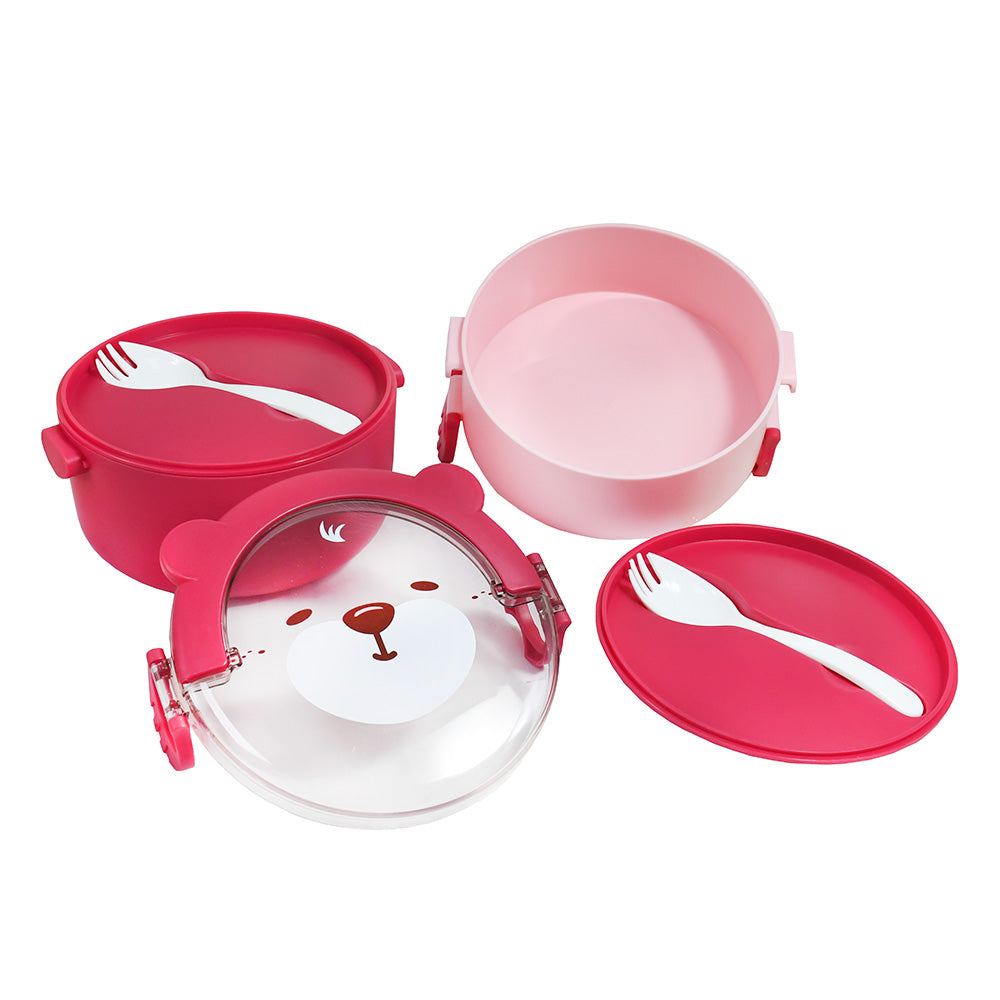 VIANDA REDONDA INFANTIL 2NIVELES C/CUCHARA LH-4928