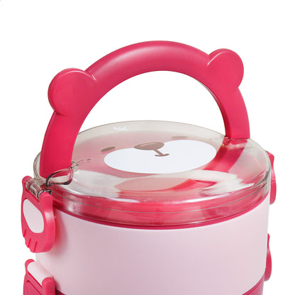 VIANDA REDONDA INFANTIL 2NIVELES C/CUCHARA LH-4928