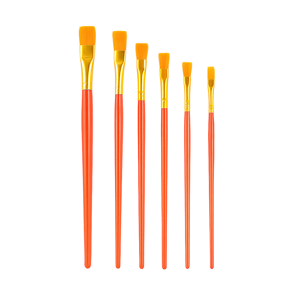 SET DE 6 PINCELES PLANOS EN BOLSA LH-4475