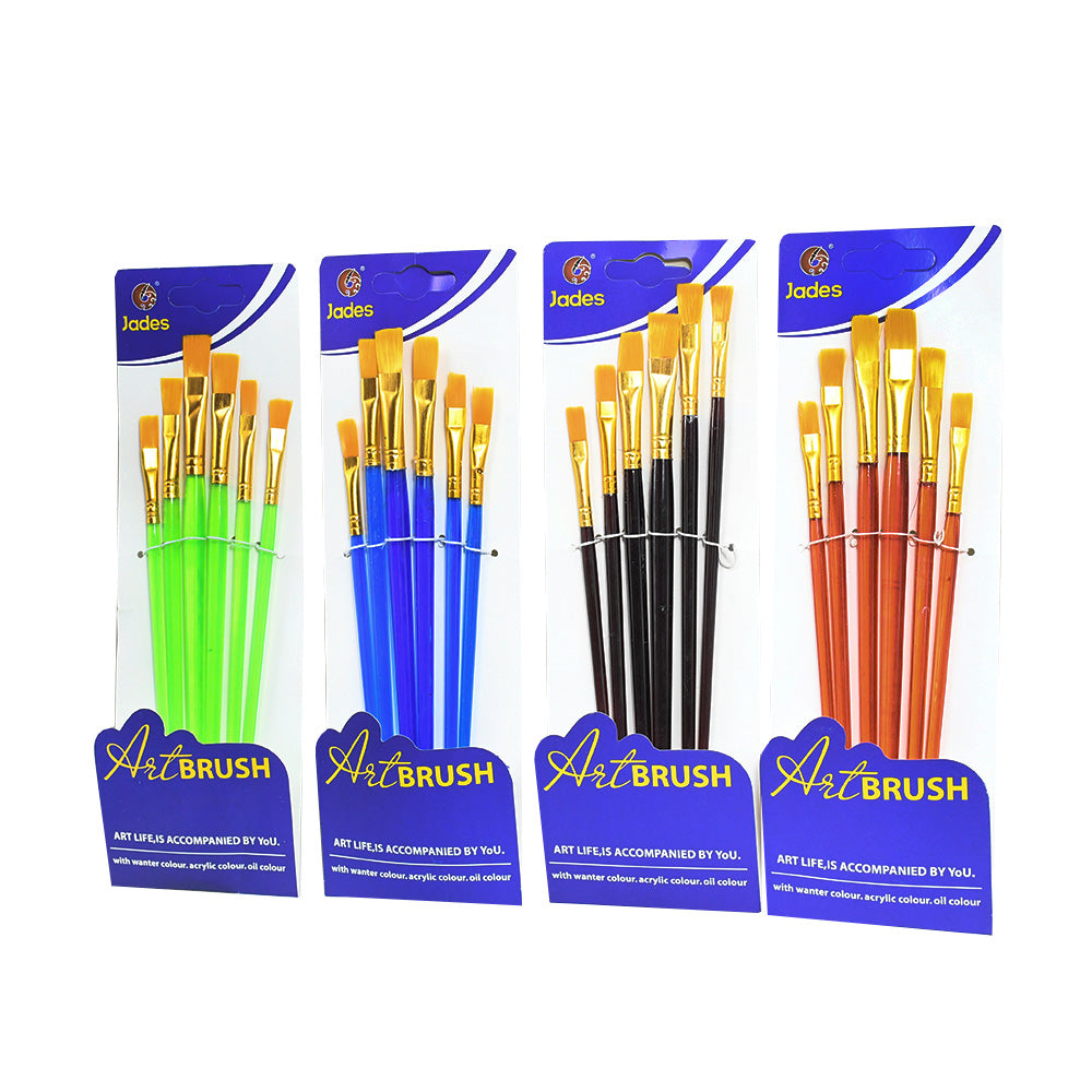 SET DE 6 PINCELES PLANOS EN BOLSA LH-4475