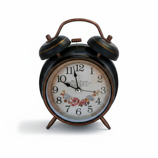 RELOJ DESPERTADOR REDONDO FONDO FLORES LH-4829