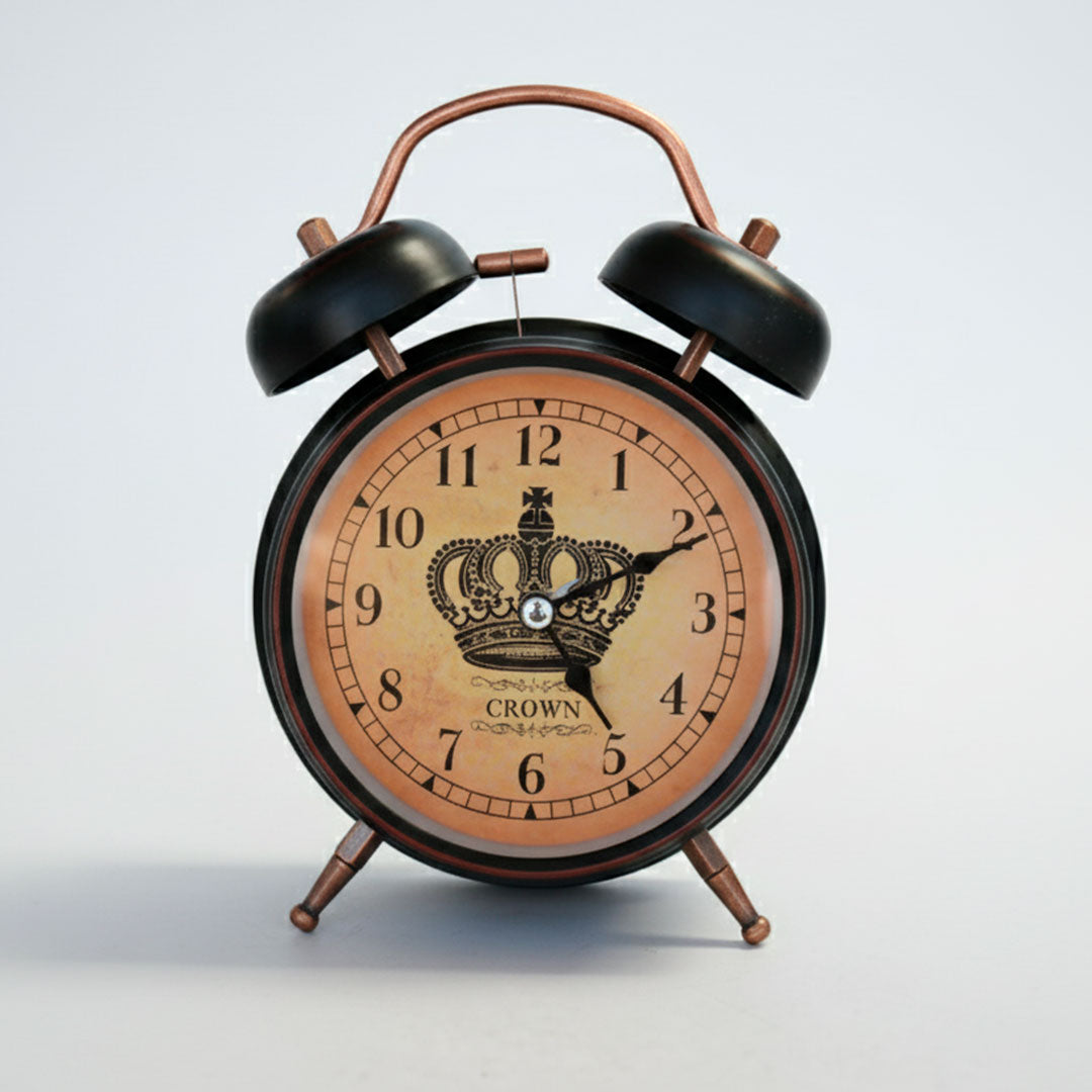 RELOJ DESPERTADOR REDONDO FONDO CORONA LH-4830