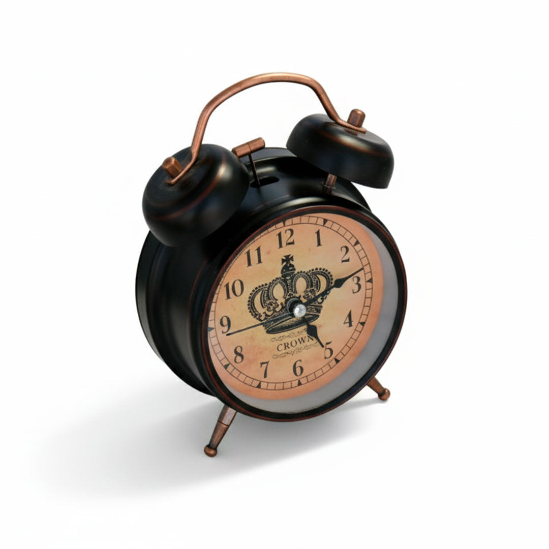 RELOJ DESPERTADOR REDONDO FONDO CORONA LH-4830