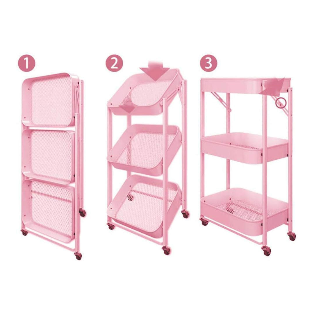 ORGANIZADOR 3 NIVELES PLEGABLE COLOR ROSADO LH4744