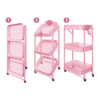 ORGANIZADOR 3 NIVELES PLEGABLE COLOR ROSADO LH4744