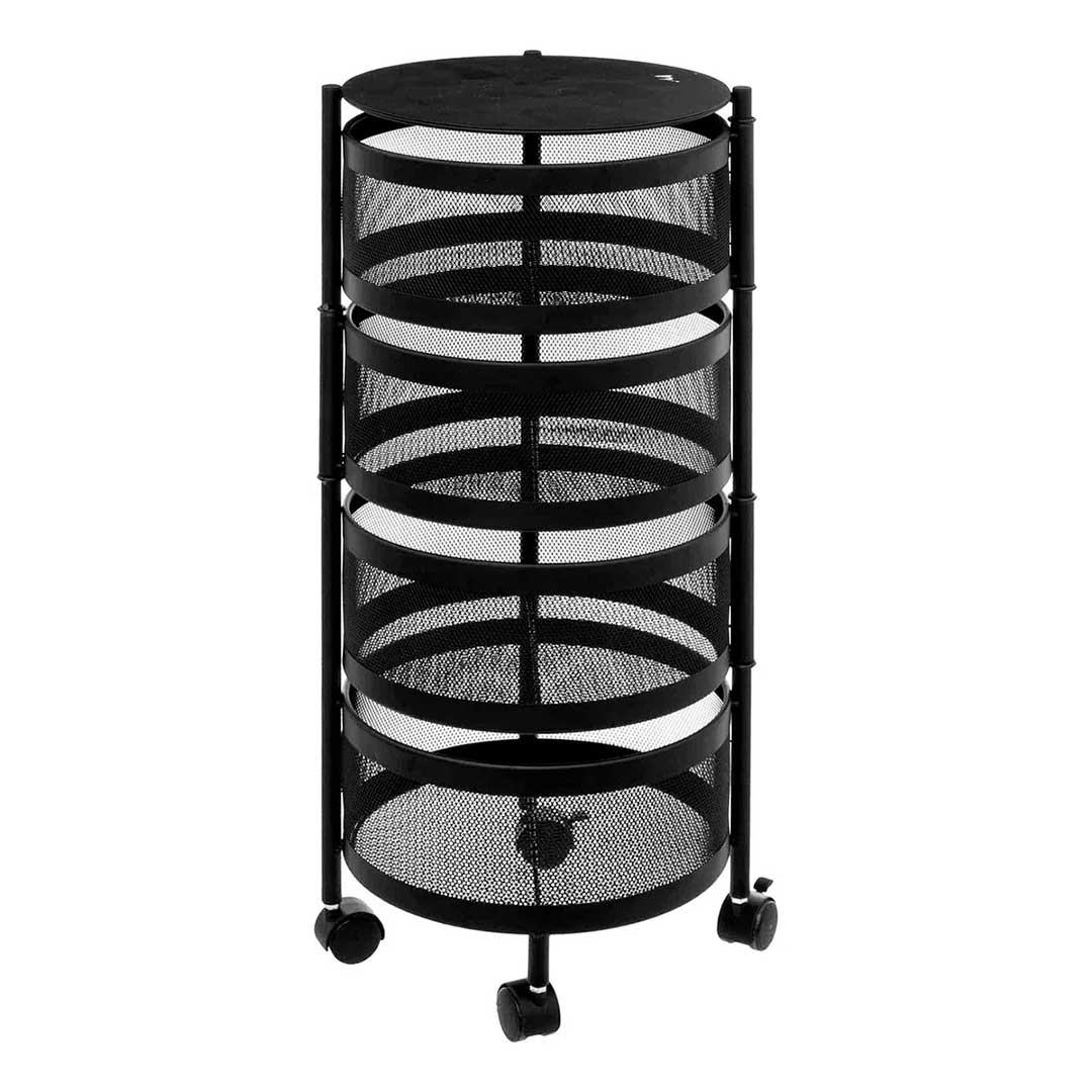 ORGANIZADOR DE 4 PISOS REDONDO NEGRO LH-4746