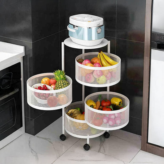 ORGANIZADOR DE 4 PISOS REDONDO BLANCO LH-4747