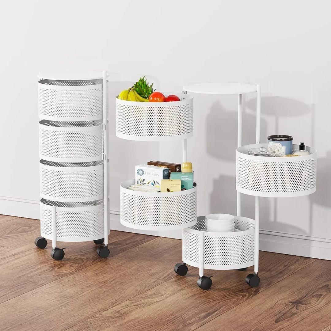 ORGANIZADOR DE 4 PISOS REDONDO BLANCO LH-4747