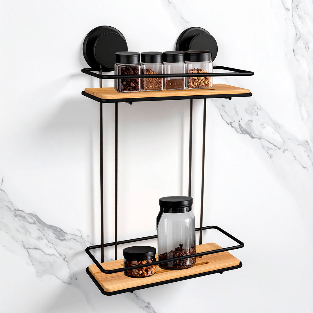 ESTANTE ORGANIZADOR REC NEG 2 NIV BASE MAD LH-4762