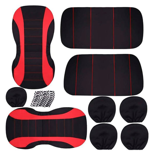 CUBRE ASIENTO TELA DETALLES ROJO LH-4545
