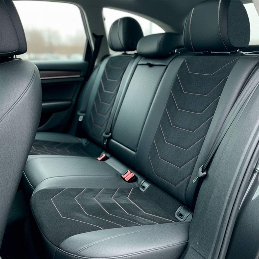 CUBRE ASIENTO SEMI CUERO DETALLES GRIS LH-4548