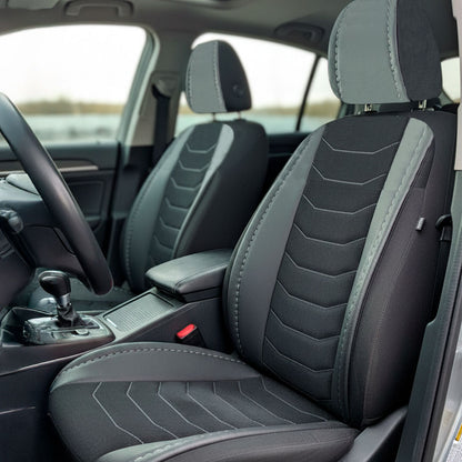 CUBRE ASIENTO SEMI CUERO DETALLES GRIS LH-4548
