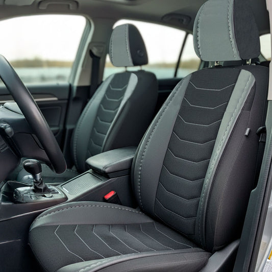CUBRE ASIENTO SEMI CUERO DETALLES GRIS LH-4548