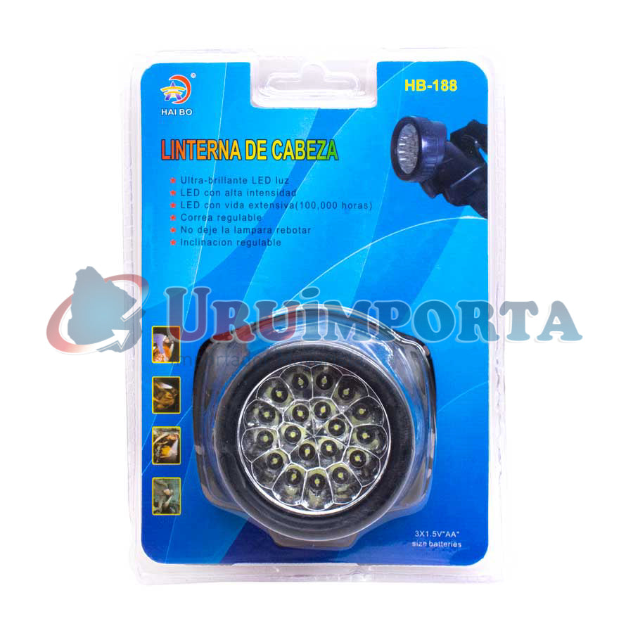 LINTERNA DE CABEZA 19 LED HB-188 LH-461