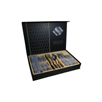 JUEGO DE CUBIERTOS PLATEADO 24PZ EN CAJA LH-4608