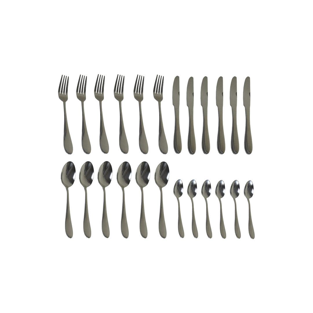 JUEGO DE CUBIERTOS PLATEADO 24PZ EN CAJA LH-4608