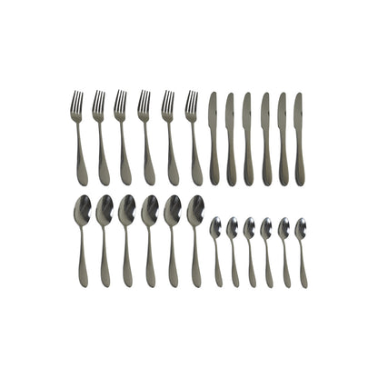 JUEGO DE CUBIERTOS PLATEADO 24PZ EN CAJA LH-4608