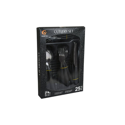 JUEGO DE CUBIERTOS 24PZ MANGO PLASTICO LH-4609
