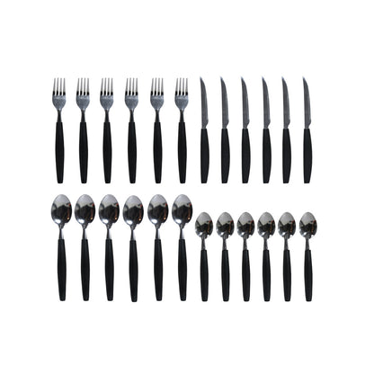 JUEGO DE CUBIERTOS 24PZ MANGO PLASTICO LH-4609