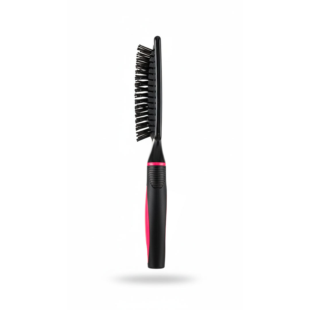 CEPILLO RECTANGULAR NEGRO Y ROSA LH-4875