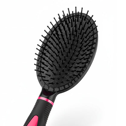 CEPILLO OVALADO NEGRO Y ROSA LH-4876
