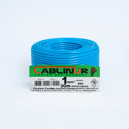 CABLE 1X1MM 30 METROS CABLINUR CELESTE FLCO1C30