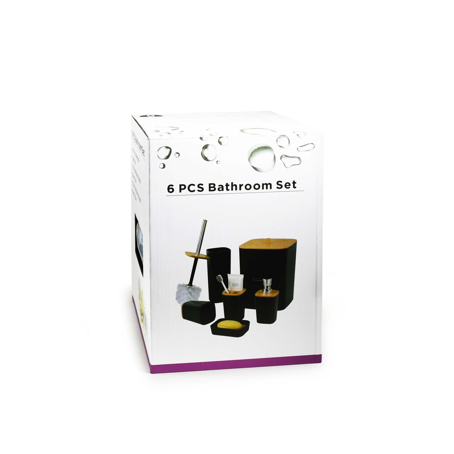 SET DE BAÑO 6PZ GRIS PREMIUM LH-3652