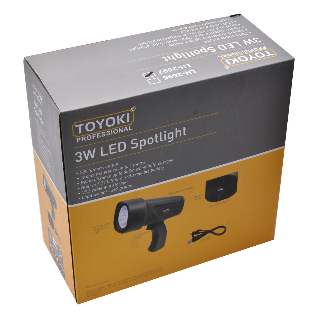 FOCO LED 3W  200 LUMENES RECARGABLE TOYAKI LH-2697