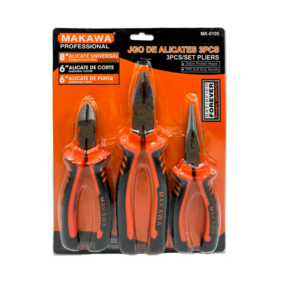 JGO DE ALICATES 8″U/6″D/6″L UYUSTOOLS AL3SD15