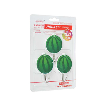 COLGADOR ADHESIVO FORMA DE FRUTAS 3PZ YL-91562