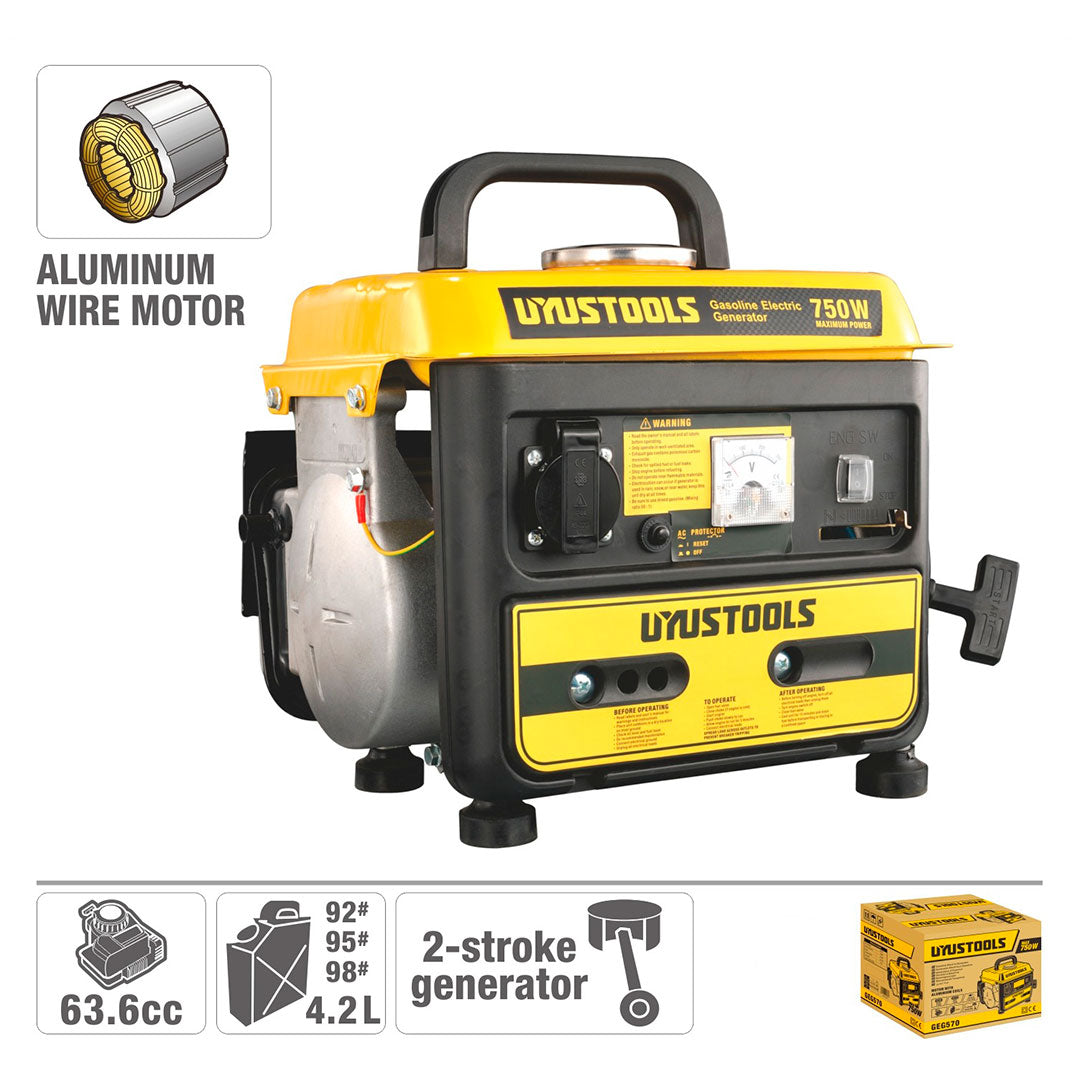 GENERADOR ELECTRICO A GASOLINA  570W/750W GEG570