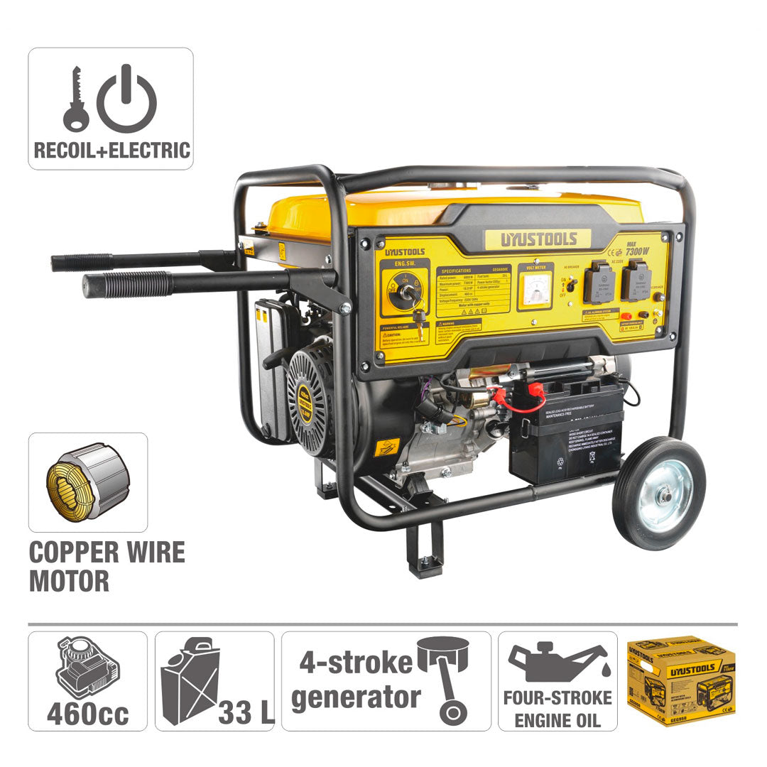 GENERADOR ELECTRICO A GASOLINA CON LLAVE GEG6800E