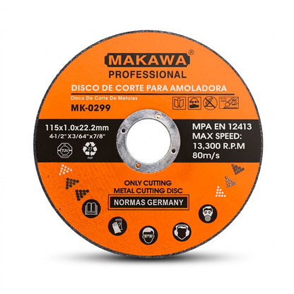 DISCO CORTE METAL 4 1/2″ 1MM MAKAWA MK-0299