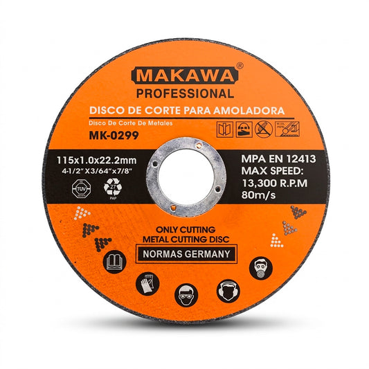 DISCO CORTE METAL 4 1/2″ 1MM MAKAWA MK-0299