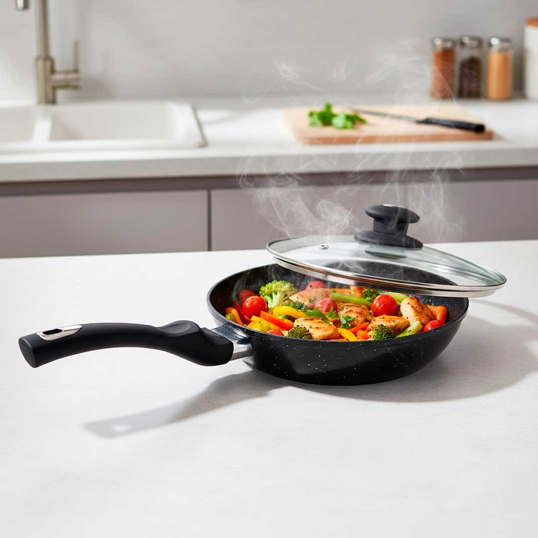 SARTEN CON TAPA DER VIDRIO 24CM VR-3777