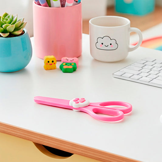 TIJERA INFANTIL WEIBO C/HUELLA GATITO  YL-70599