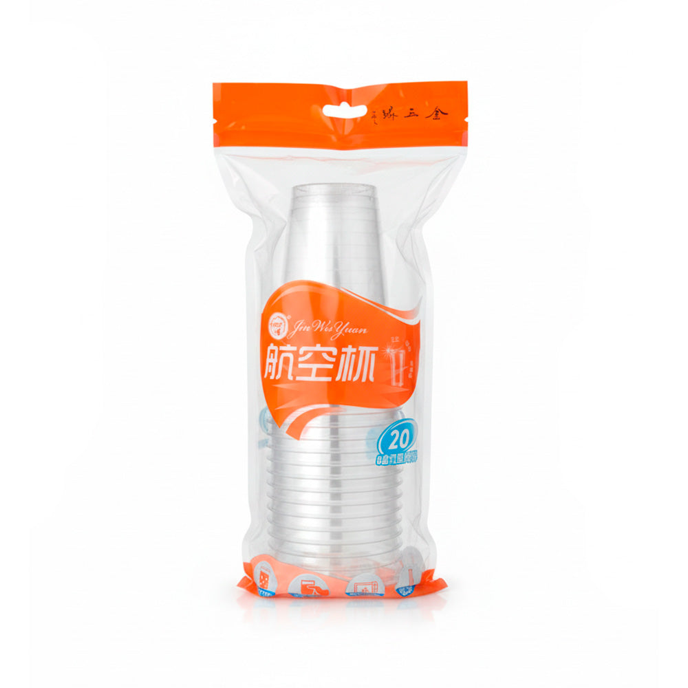 SET VASOS DESCARTABLES TRANSPARENTE X20UNID CH86