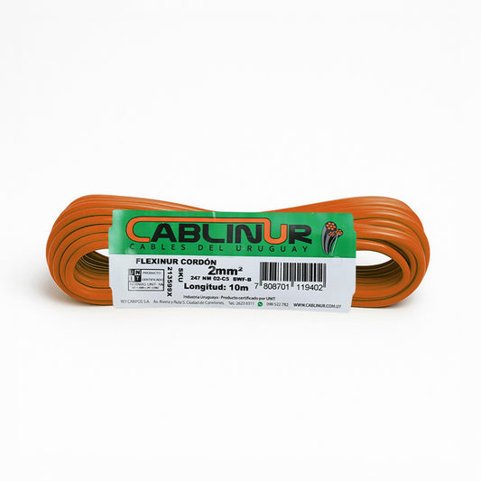 CABLE 1X2MM 10 METROS MARRON CABLINUR FLC02M10