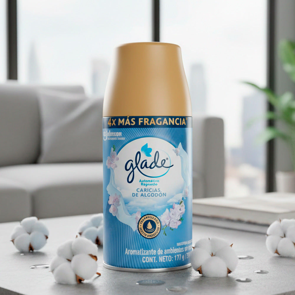 AROMATIZANTE GLADE REPUESTO CARICIAS ALGODON 175G