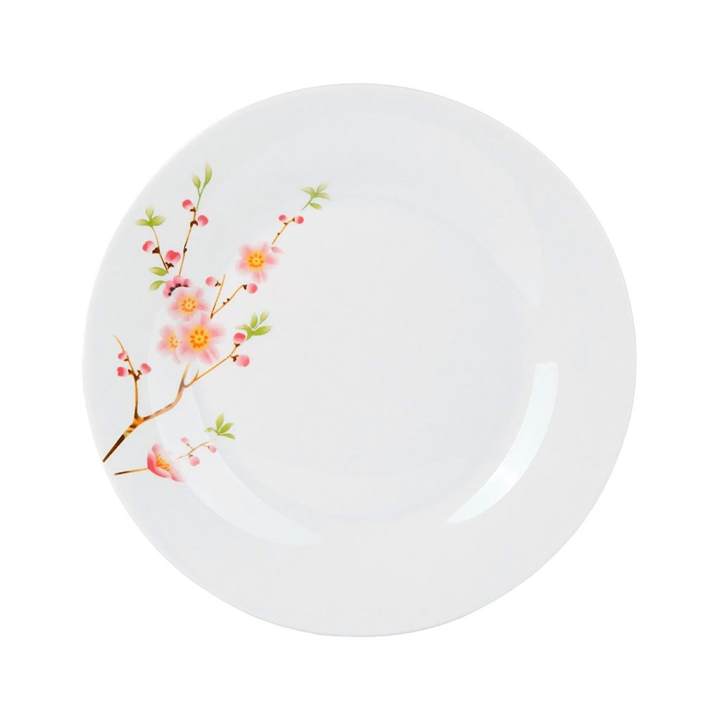 PLATO DE MESA PORCELANA 23CM FLOR ROS