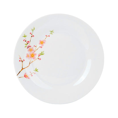 PLATO DE MESA PORCELANA 23CM FLOR ROS