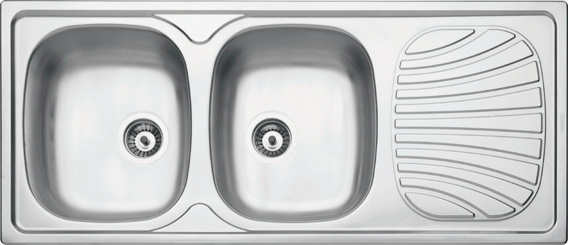 Fregadero de empotrar en acero inoxidable 116×50 cm