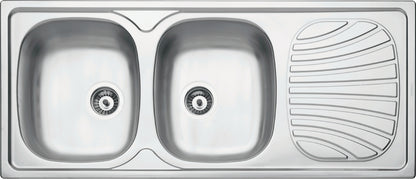 Fregadero de empotrar en acero inoxidable 116×50 cm
