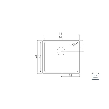 Pileta Tramontina quadrum inox 304 40 x 40cm