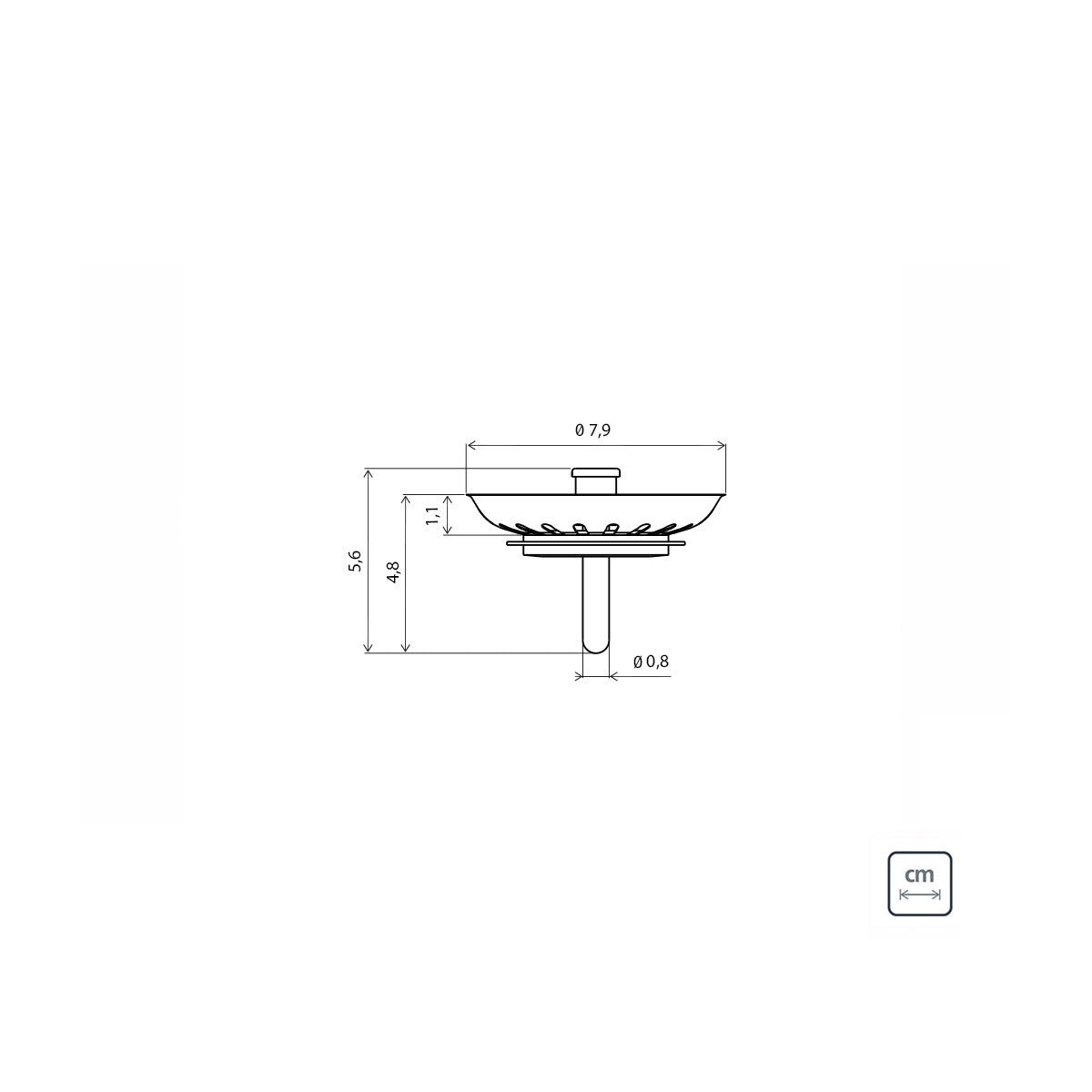 Tapa de válvula Tramontina Económica para piletas y cubas de 4 1/2″ de acero inoxidable y polipropileno