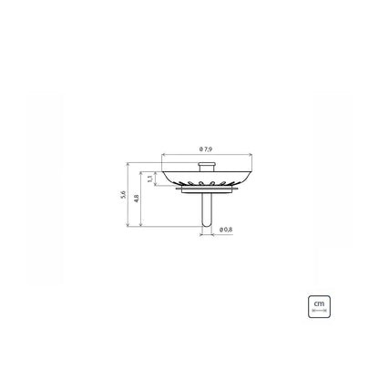 Tapa de válvula Tramontina Económica para piletas y cubas de 4 1/2″ de acero inoxidable y polipropileno