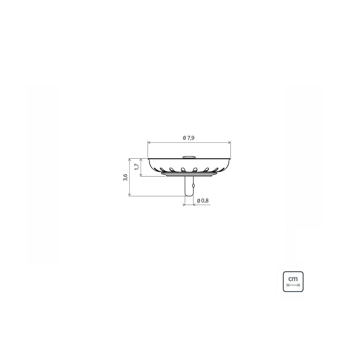 Tapa de válvula Tramontina Luxo para piletas y cubas de 4 1/2″ de acero inoxidable y polipropileno