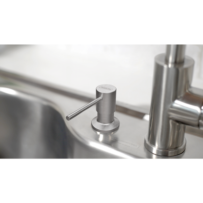 Dispensador de jabón Tramontina de acero inoxidable con recipiente plástico 500 ml