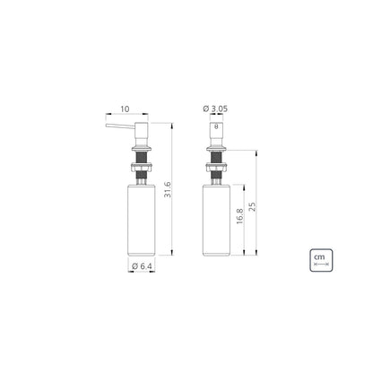 Dispensador de jabón Tramontina de acero inoxidable con recipiente plástico 500 ml